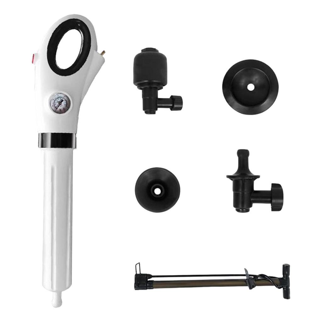 Toilet Plunger Air Drain Blaster Auger Kit ABS Plastic Clog Remover Plumbing Cleaning Tool for Bathroom Sink Floor Drain