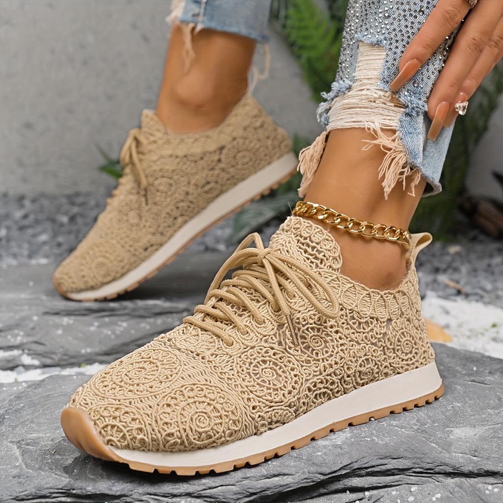 Women's Lightweight Running Shoes, Lace-up Low-top Sneakers, Casual Shoes