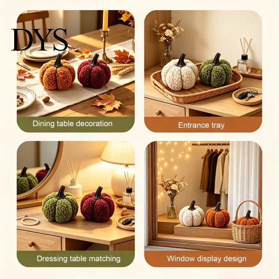 Cozy Farmhouse Autumn Decor Mini Plush Artificial Pumpkin Decoration, Fall 3D Stuffed Soft Velvet Pumpkins Ornament for Halloween Thanksgiving