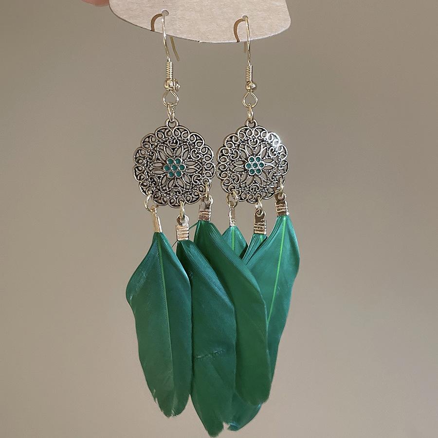 Silver Needle Green Butterfly Flower Pearl Stud Earrings Small Fresh High-end Earrings Earrings Women