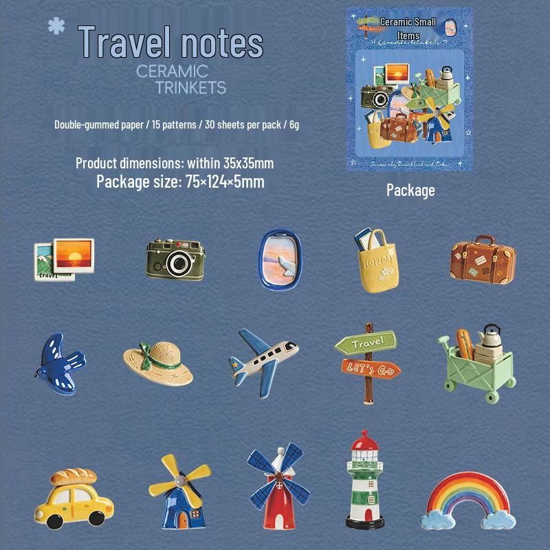 Ketchup Girl Ceramic Miniature Planner Stickers: Creative Scenery and Fun Stress Relief Decor Pack