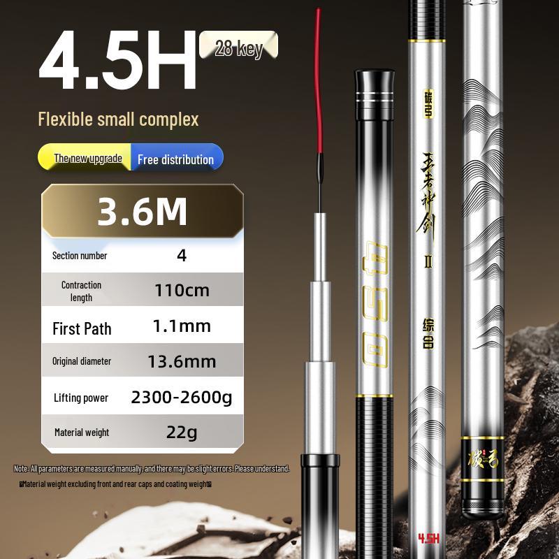 Ultra Light & Hard Carbon Fishing Rod 28/19 Tune Taiwanese Big Fish Gear - Divine Sword Series by Bow King