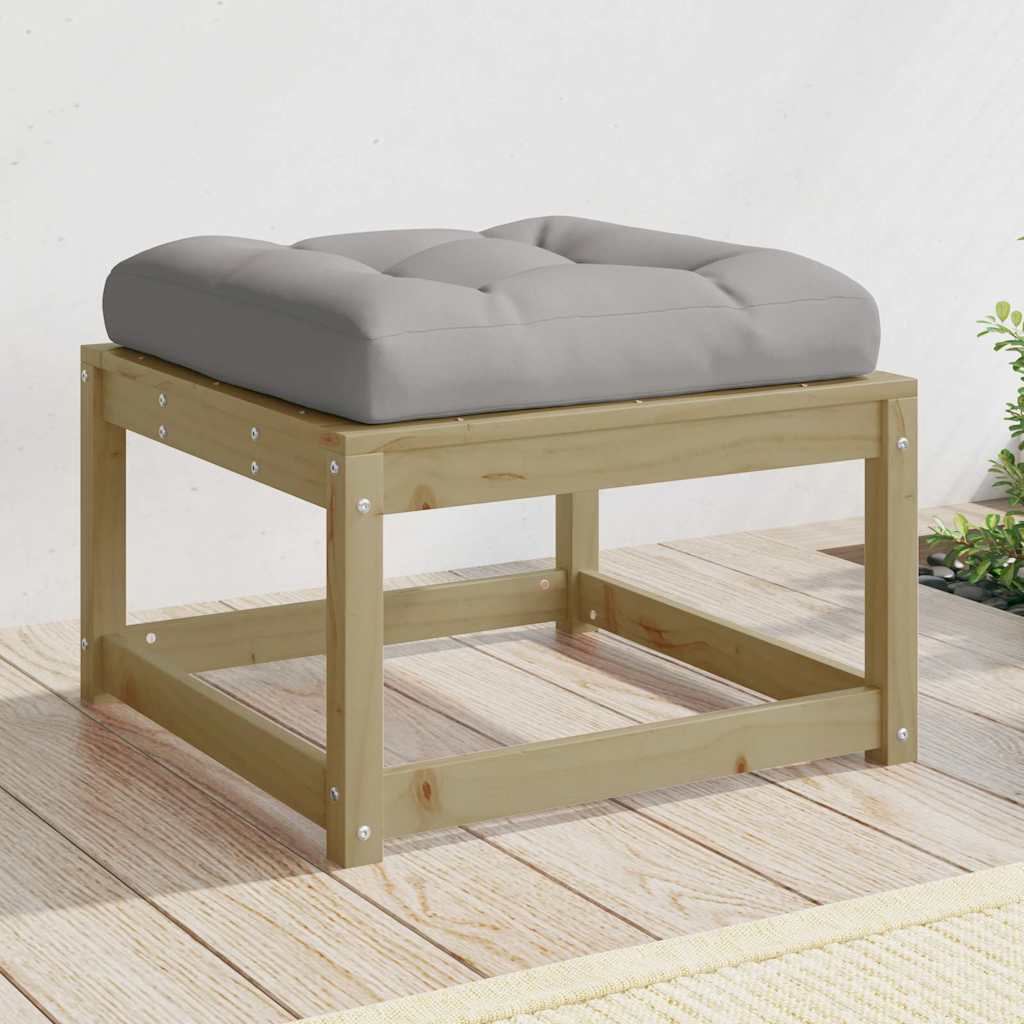 Garden Stool with Cushion Pressure Treated Pine Wood