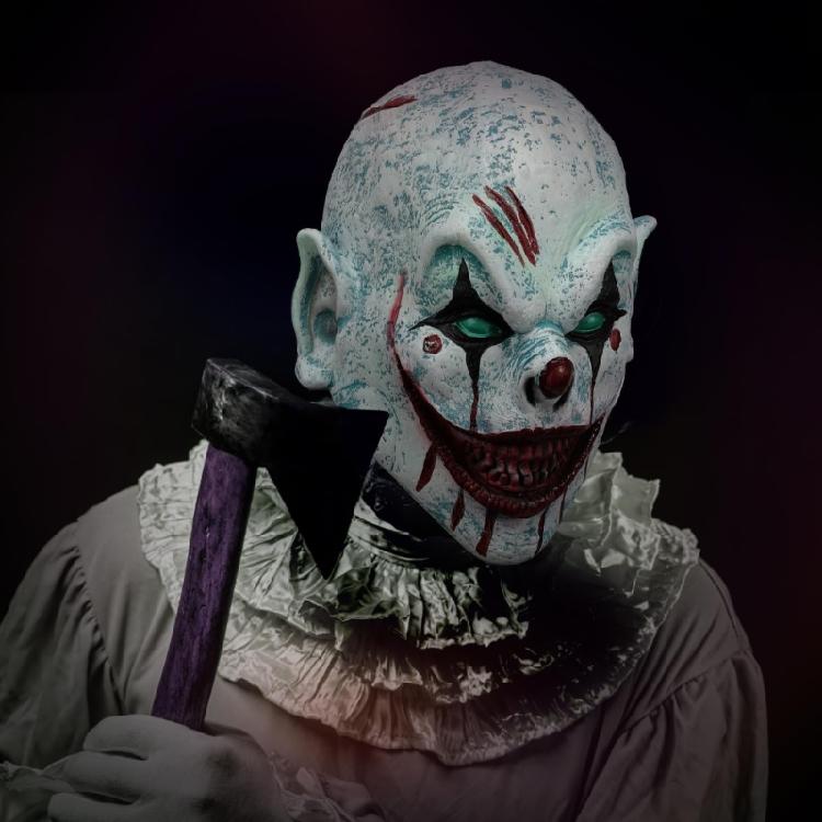 Themed Party Horror Mask Full Head Latex Costume Face Cover With Performer Styling for Seasonal Cosplay Looks and Character Wear Use