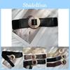 Chic Women's Black Stretch Waist Belt Durable Pu Leather Perfect For Any Outfit