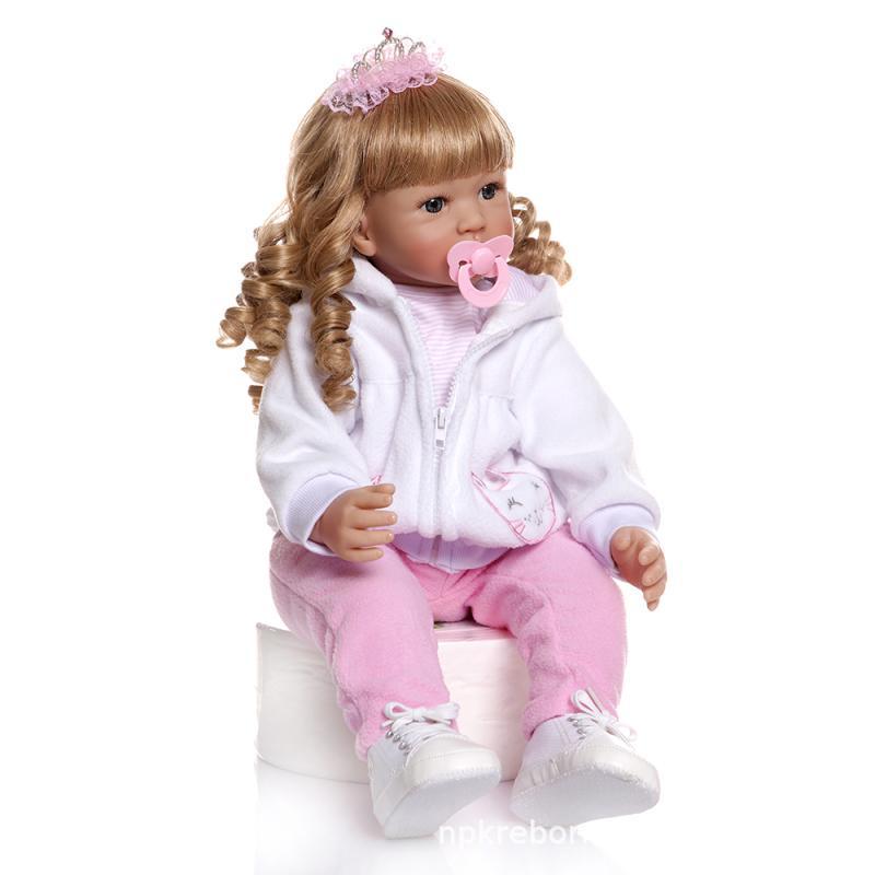 NPK Realistic Long-Haired Vintage Toddler Reborn Doll 60 cm
