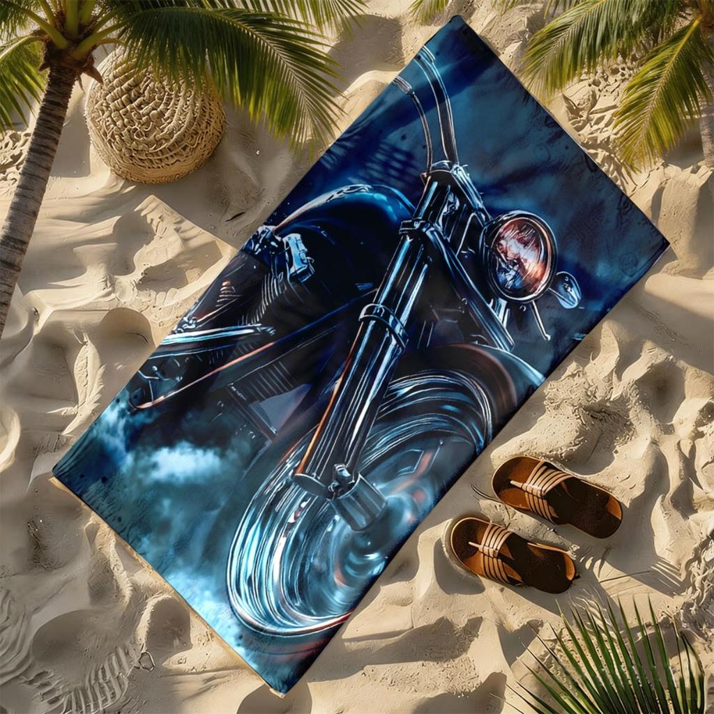 Klassisches amerikanisches Motorrad-Thema Polyester-Mikrofaser-Strandtuch ist sehr saugfähig, geeignet für Schwimmen und Strandausflüge