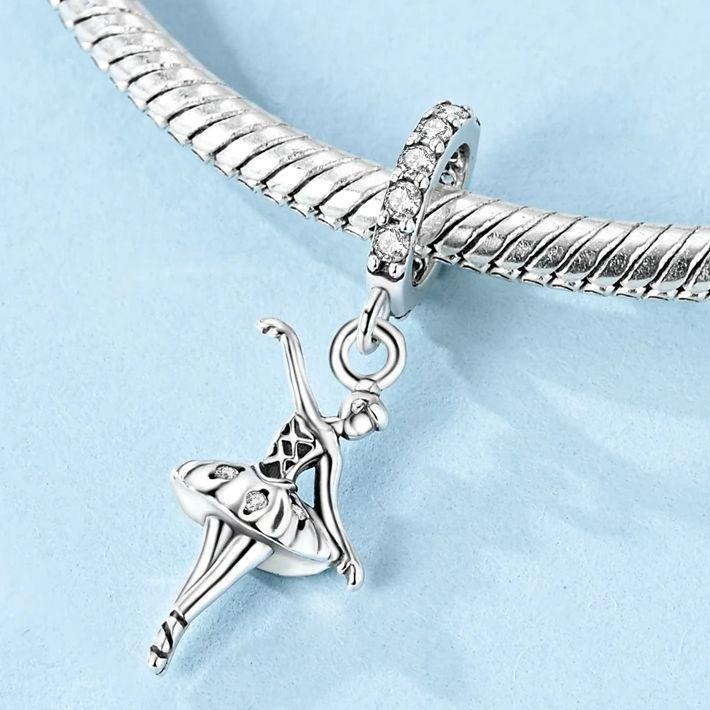 Echter Kupfer-Ballettmädchen-Anhänger, passend für originelle Armbänder, zur Herstellung von Modeschmuck, Geschenkidee