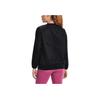 Under Armour Recover Casual Solid Color Big Logo Crew Neck Training Long Sleeve Sweatshirt Women Sweatshirt Black 1364012-001