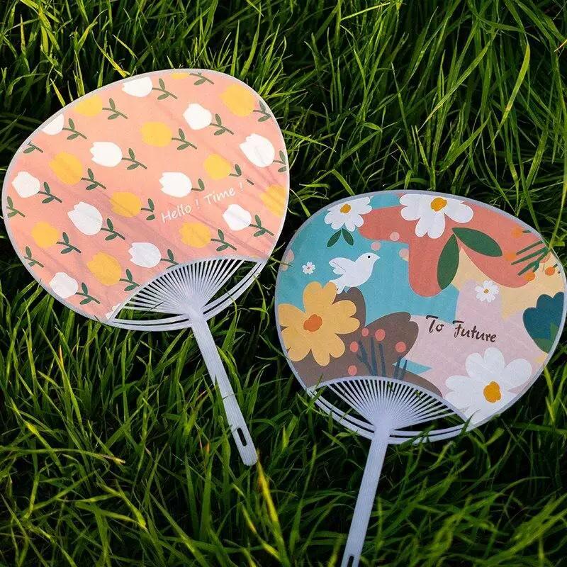 Large and Sturdy Cartoon Fan, Plastic Fan, Student Hand-Held Fan, Portable Summer Large Palm Leaf Fan