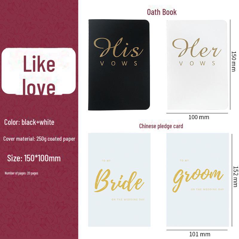 Elegant Hot Stamped Wedding Vows Notebook for Bride and Groom