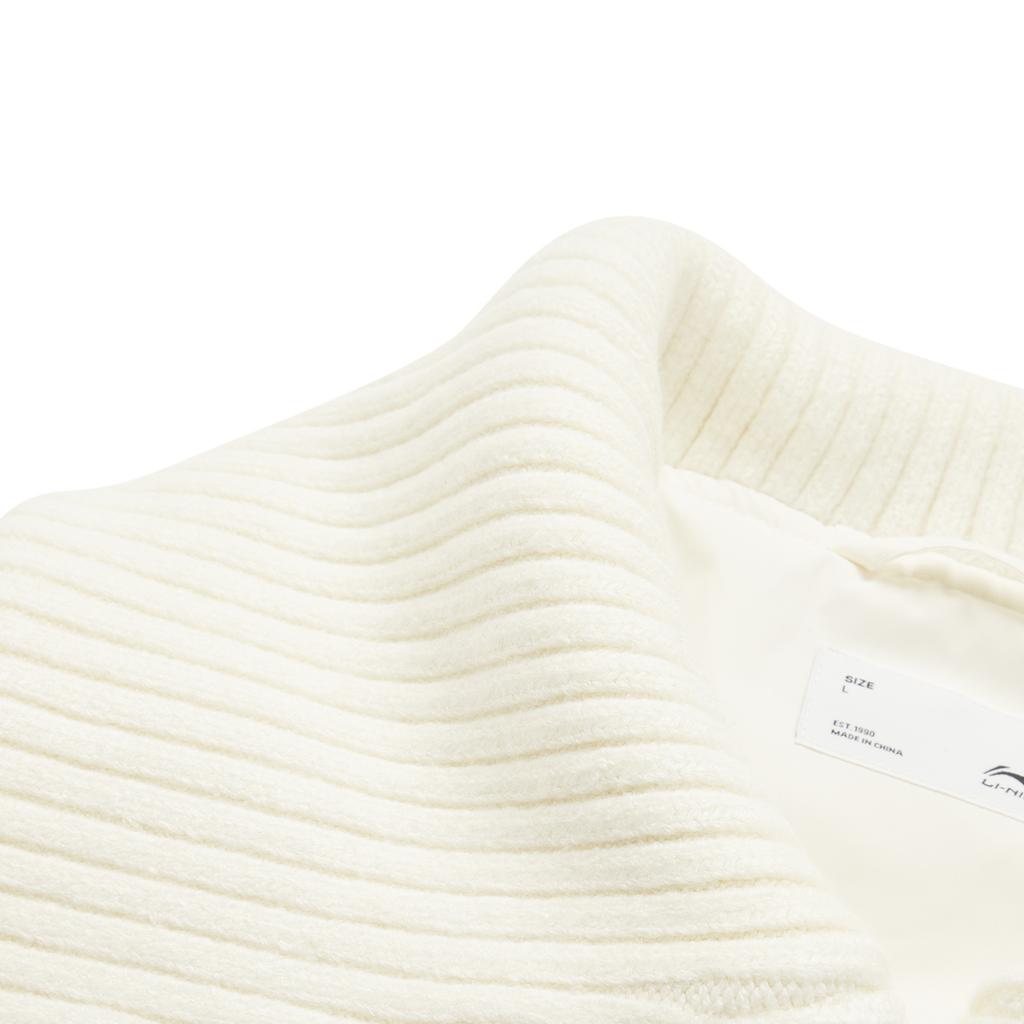 Li Ning Hot Pot Down Jacket Series Water-Resistant Solid Color Comfortable Loose Warm Short Winter Down Jacket Women Outerwear Off-White AYMU252-1