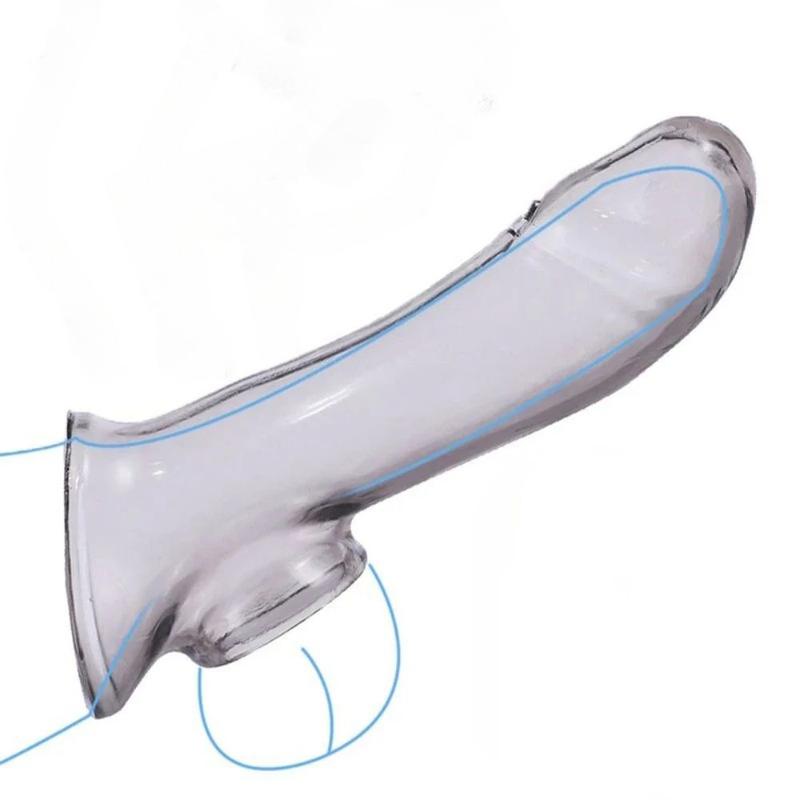 High Elastic Adult Penis Sleeve Cock Extender Reusable and Safer Condoms Sex Toy for Couple Man Delay Ejaculation Tools
