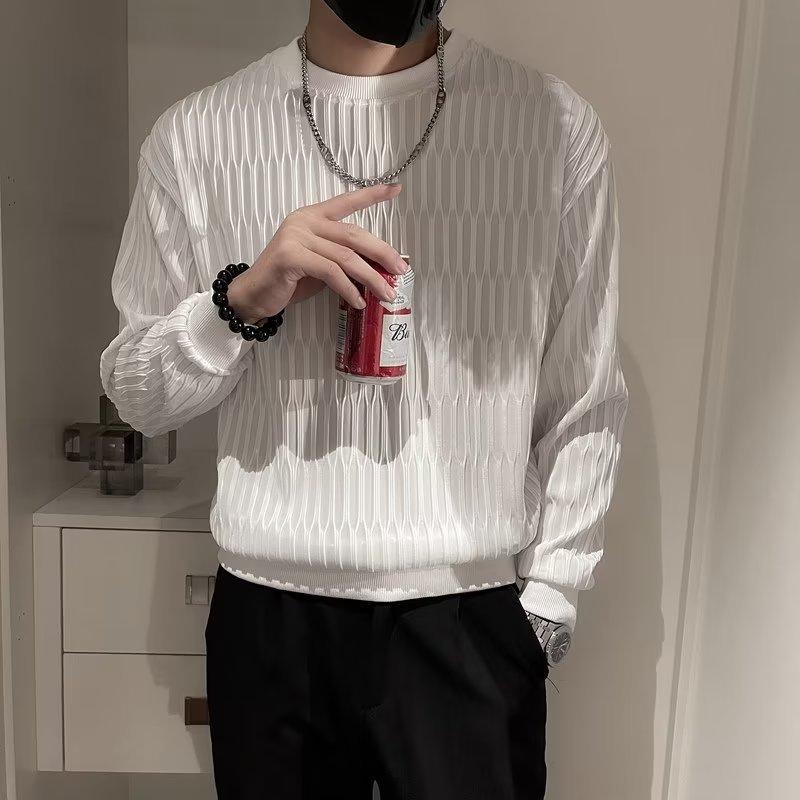 Autumn Sweatshirt Men's Trendy Ins Trendy Round Neck Top New Men's Casual Pullover Trendy Long-sleeved T-shirt