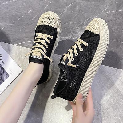 Fashion Black Woman Footwear Summer Mesh Breathable Shoes for Women Lace Up High On Platform Casual Original Designer Luxury Offer Cheap