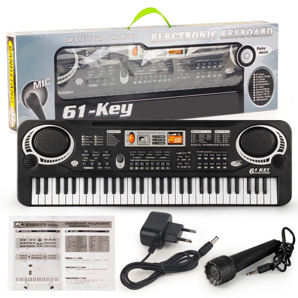 61 Keys Musical Instruments Piano Digital Electronic Organ Keyboard Pianos Electric Piano with Microphone for Children