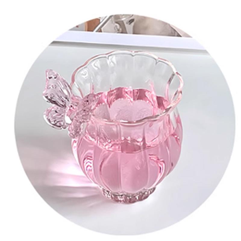 Japanese Flower God Cup Collection Handmade Narcissus Butterfly Cup Home Glass Cup Coffee Cup Creative Tea Cup
