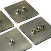 Retro Eu Metal Panel Wall Toggle Light Switch Socket 1PC Bronzed Antique Stainless Steel Wall Light Switch