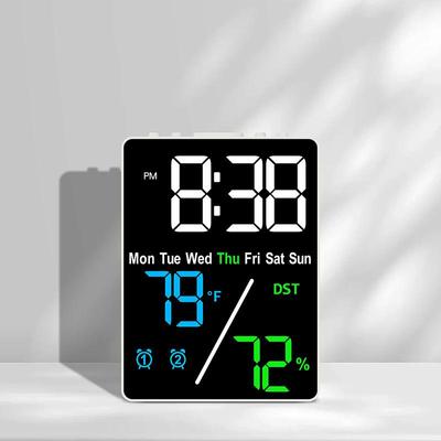 New Student Alarm Clock Multi-Functional Digital Desktop Clock Minimalist Design Temperature & Humidity Display Holiday Gift