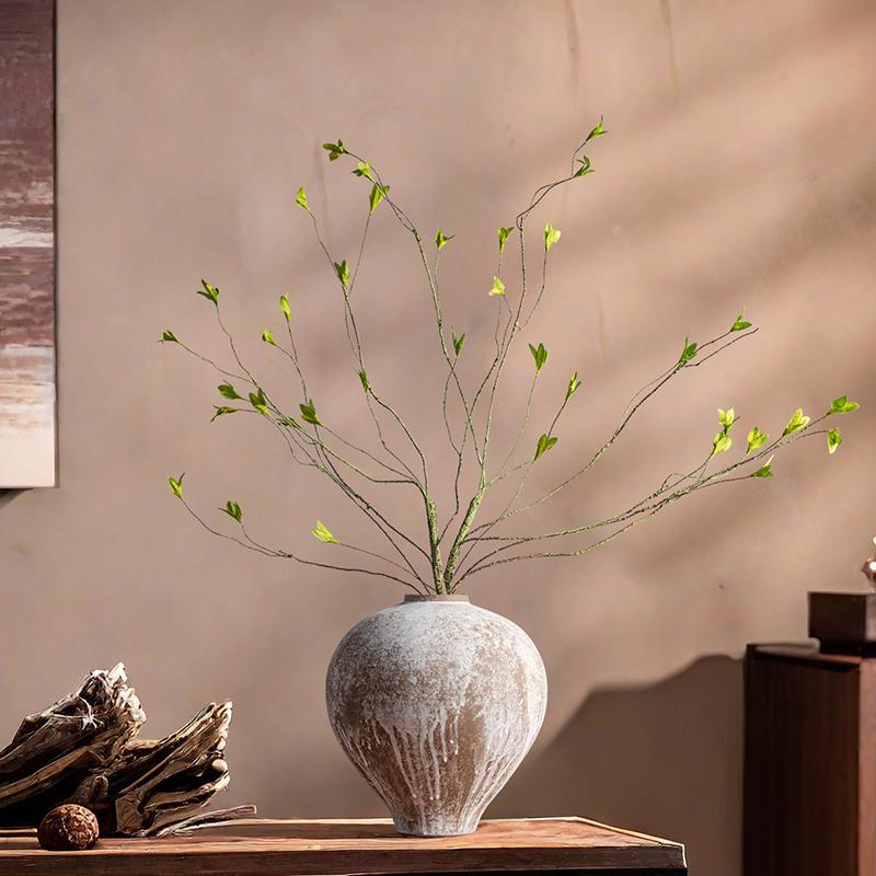 Vaso in Ceramica Stile Wabi-Sabi per Fiori Secchi in Soggiorno
