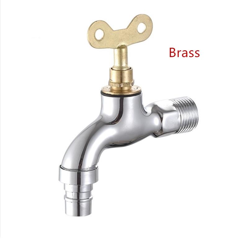 1pc Faucet Quick Open Single Cold Porcelain Core Washing Machine 1/2' Outdoor Anti-theft With Key Mop Pool Tap