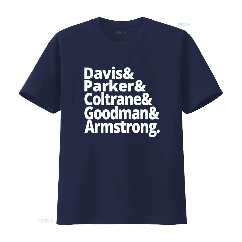 Music T Shirt Jazz History Masters Miles Davis Charlie Parker John Coltrane Benny Goodman Louis Armstrong La Land Quartet