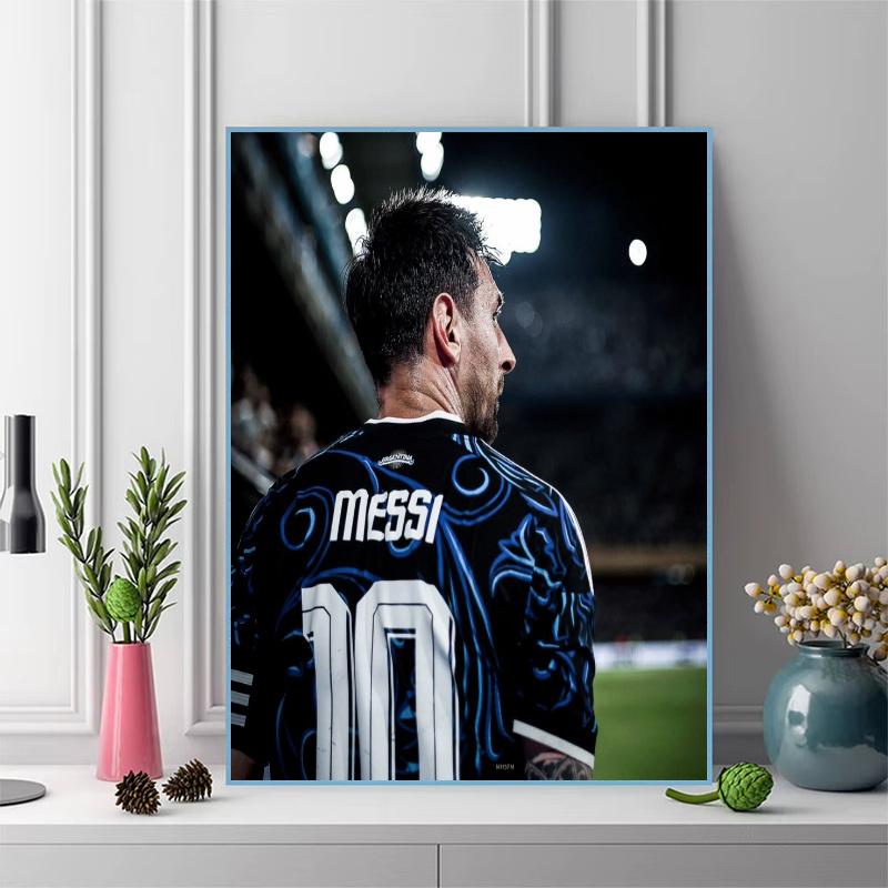 messi 100% Round Full Drill 5D DIY Diamond Painting Embroidery Cross Stitch Rhinestone Décor toilet 3 piece set
