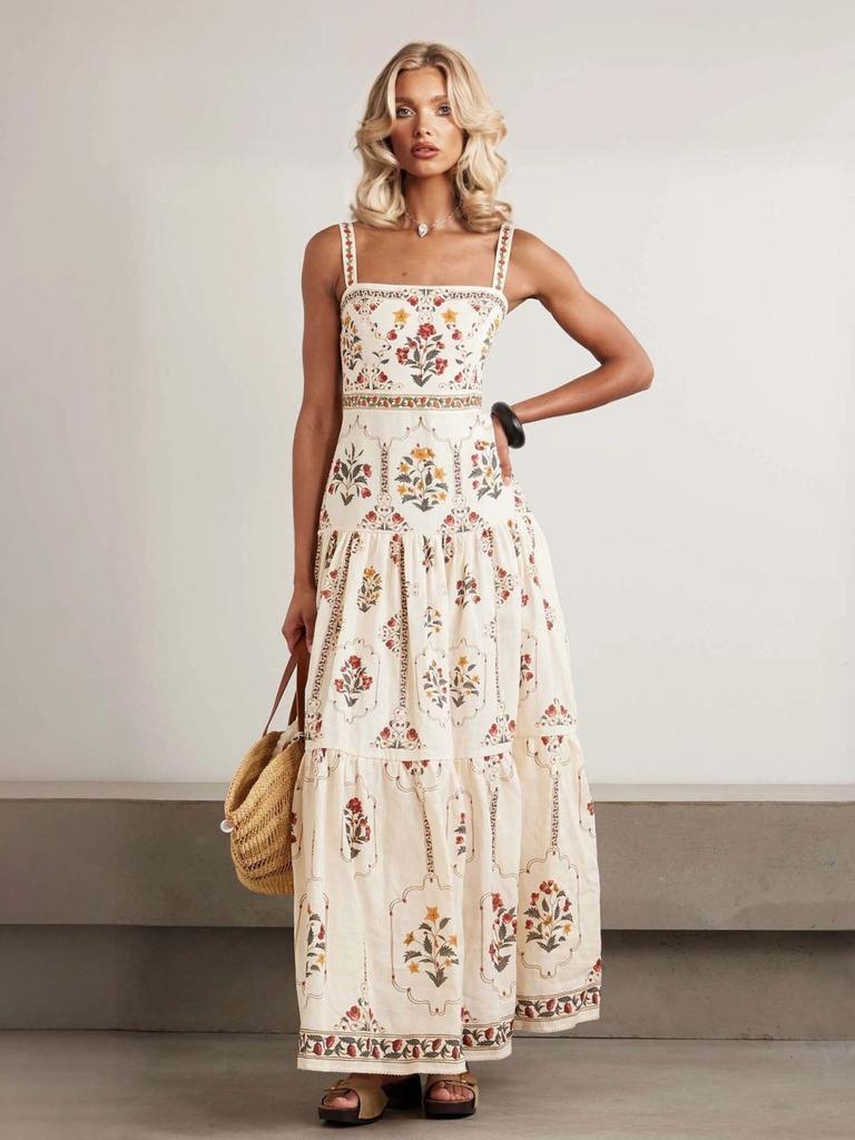 Europe and the United States cross-border 2026 new bohemian style high waist big swing skirt summer seaside vacation loose and thin dress