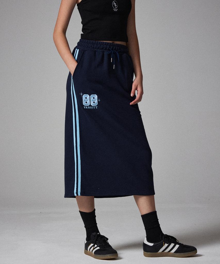 Awesome Studio Line Color Block Sweat Long Skirt Melange Grey
