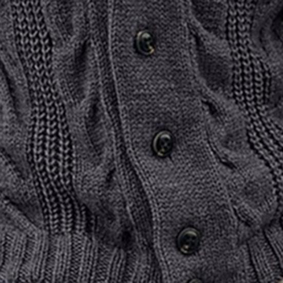 Herregenserjakke i vintagestil, enkeltspent, ensfarget, V-hals, strikket med tråd, herrejakke for kontoret