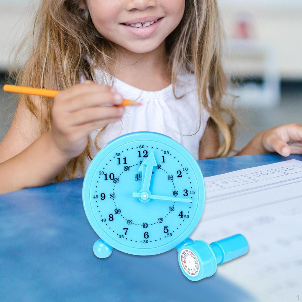 Children's Educational Clock Toy Model Set 3 Pins Linkage Time Recognition Fun Mini for