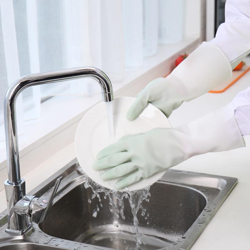 Wear Resistant Oil-proof Rubber Gloves, Non-slip Household Cleaning Gloves, Multifunctional Protective Work Gloves M зелёный
