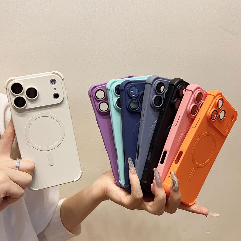 Luxusní magnetický nárazuvzdorný silikonový kryt na telefon Pro iPhone 17 16 15 14 13 12 Pro Max Plus Pro Magsafe Bezdrátové nabíjení Měkký kryt