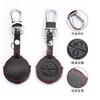 Leather Car Key Case Cover For Mitsubishi Colt Warior Carisma Spacestar Remote Fob Shell Cover 2 Buttons Key Bag Keychain
