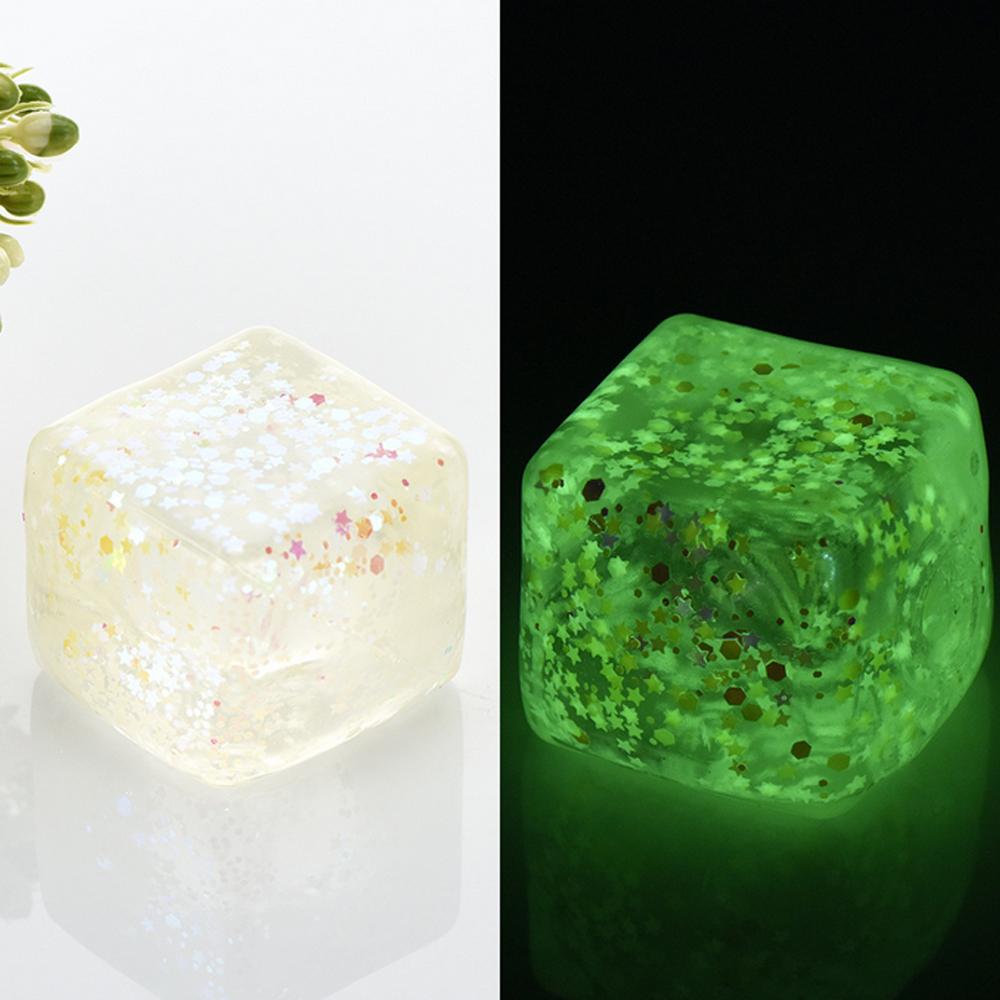 Maltose Simulated Tofu Small Ice Cubes Anti Stress Slow Rebound Polar Light Colorful Squeeze Tpr Block Decompression Toy