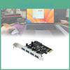 Placa de Expansão PCIe USB 3.0 com Quatro Portas para Transferência de Dados de Computador de Mesa