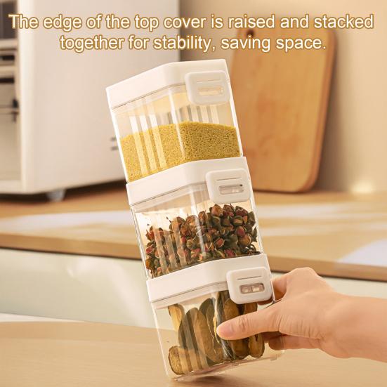 Versiegeltes Glas Lebensmittelqualität Stapelbares Design Küchenaufbewahrungsbox Verdickt Feuchtigkeitsdicht Mehl Zucker Gewürz Aufbewahrungsbehälter