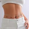 Sexy Beach Resort Wind Gravel Waist Chain Female, Trendy Punk Metal Chain Multi-Layer Body Chain