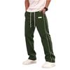 Men Straight Leg Casual Pants Lightweight Breathable Athletic Track Pants with Side Drawstring Waist