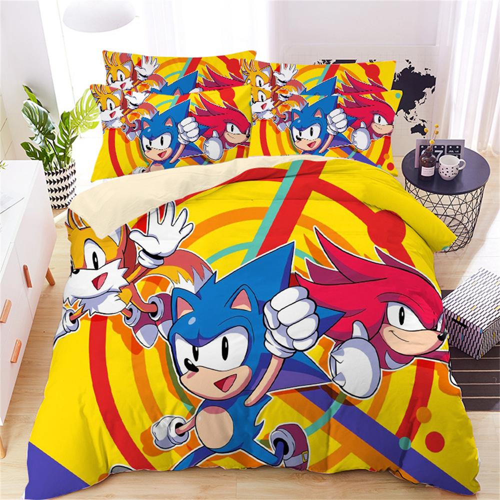 Anime Hedgehog Duvet Cover Set Ssonic Bedding Set Quilt Cover Cover For Bedroom Dormitory Decor Holiday Gifts Queen King