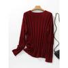 TIFICY Women's Fashion Casual Solid Color Print Spring Fall Long Sleeve O-Neck Pullovers & Long Sleeves
