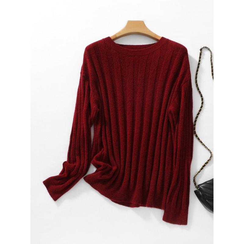 TIFICY Women's Fashion Casual Solid Color Print Spring Fall Long Sleeve O-Neck Pullovers & Long Sleeves