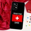 Switzerland Swiss Flag For Samsung Galaxy A26 A05 A06 A16 A54 A34 A14 A22 A32 A52 A55 A35 A15 A53 A13 A56 A36 Case
