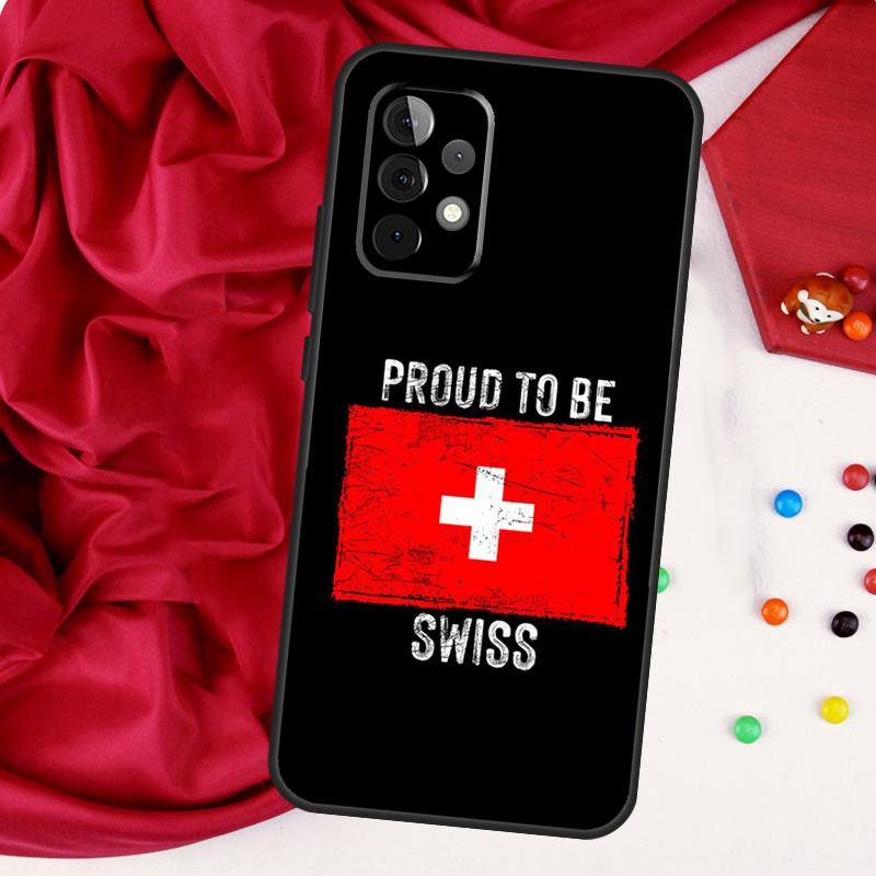 Switzerland Swiss Flag For Samsung Galaxy A26 A05 A06 A16 A54 A34 A14 A22 A32 A52 A55 A35 A15 A53 A13 A56 A36 Case