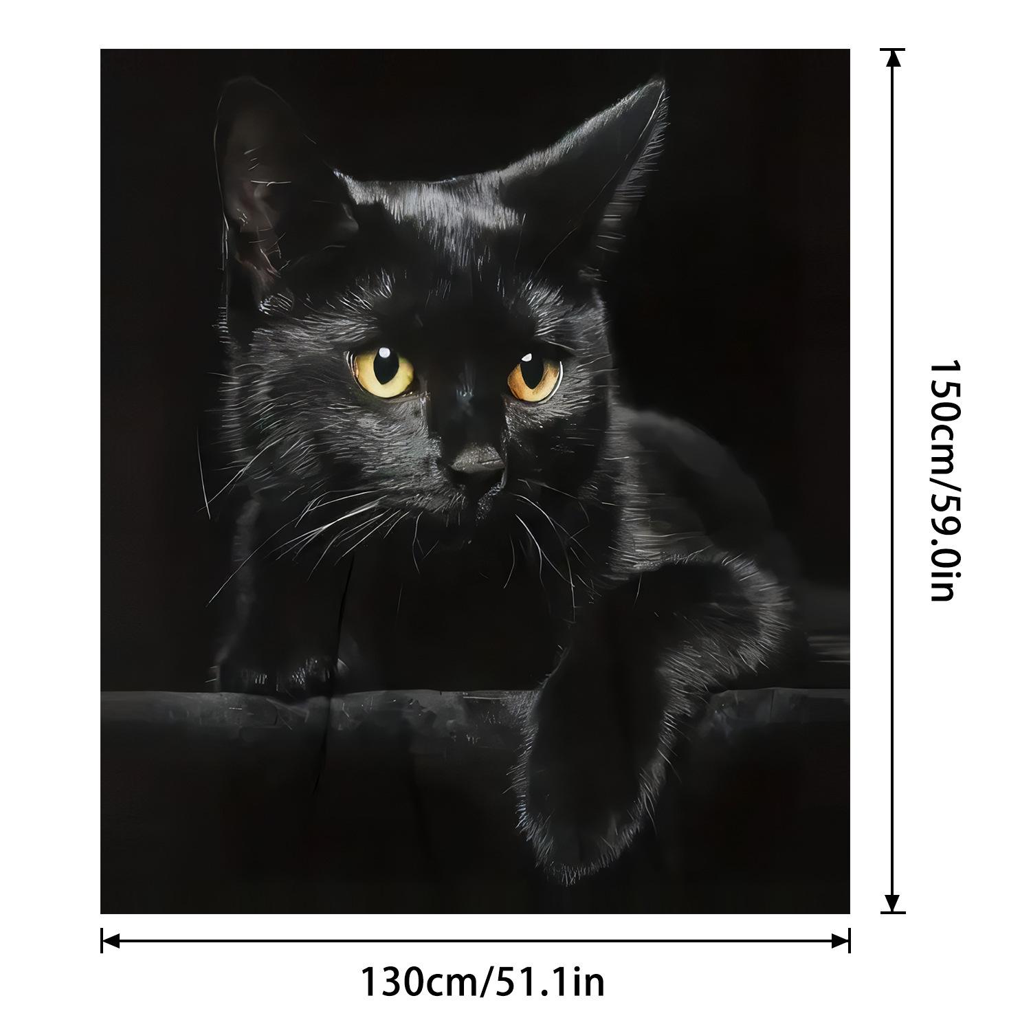 

Супермягкий плед с черным котом | Пушистый флис, теплый уютный декор | Идеальный подарок для детей и взрослых