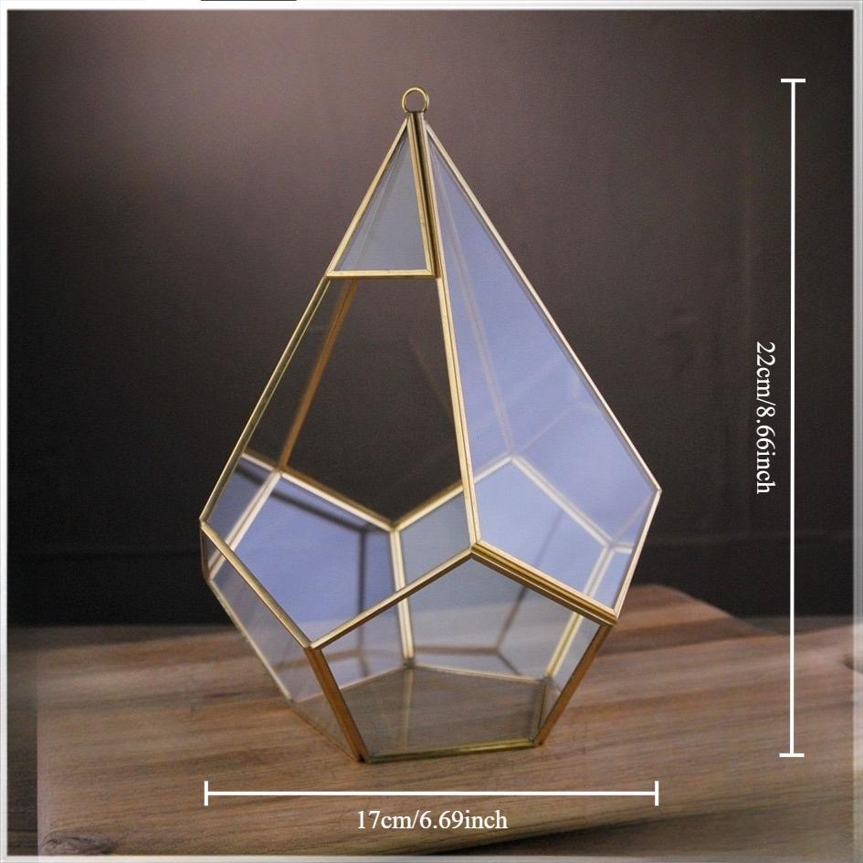 Micro Landscape Planters Moss Rainforest Aquariums Five-sided Diamond-shaped Glass Conservatories Aquatic Plant Vases