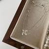 Namdaemun S925 Sterling Silber Schwalben Halskette: Damen Hohl Choker mit Runder Perlenkette