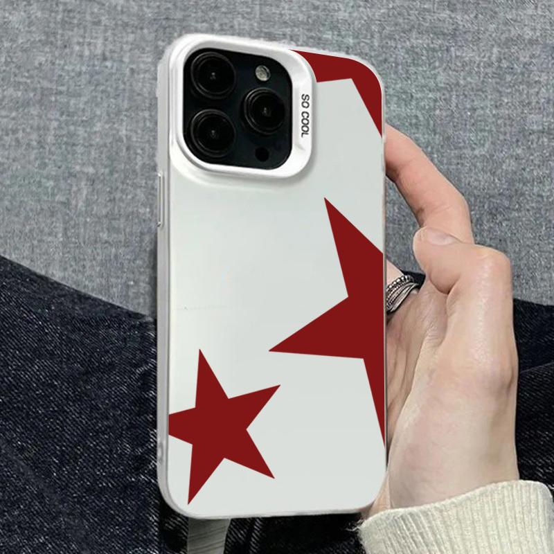 

Minimalist Red Star Pattern Phone Case For Samsung Galaxy S23 S24 S25 S26 Ultra S22 S21 S20 Plus FE A35 A54 A55 Matte Cover Galaxy A35