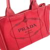 PRADA Logo Canapa SS MINI Bag Tote Bag Hand Bag Canvas Red
