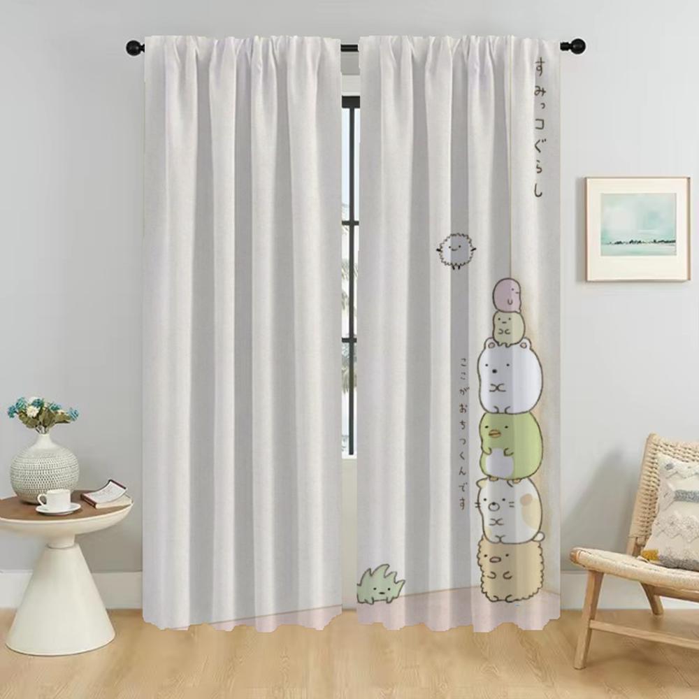 Sumikko Gurashi Blackout Curtain for Room 2 Panel Tulle for Bedroom Curtains Child Room Home Interior Curtains Shades Partition
